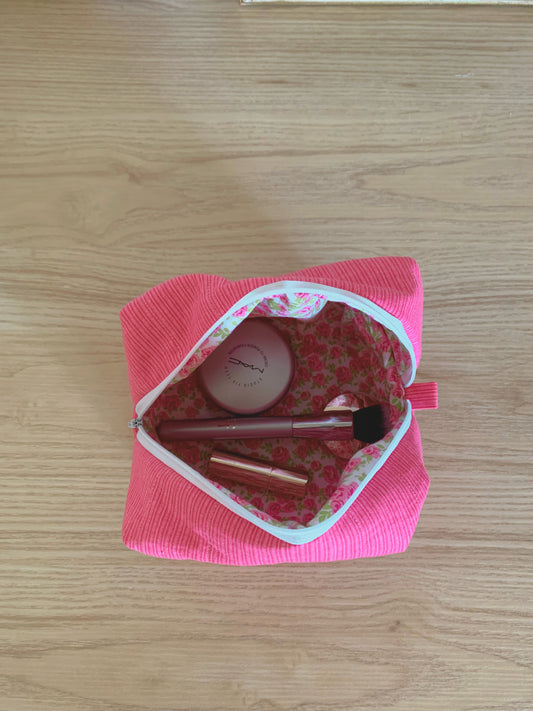 Pretty In Pink Quilted Makeup Bag