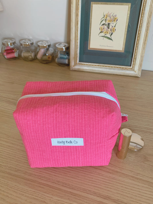 Pretty In Pink Quilted Makeup Bag